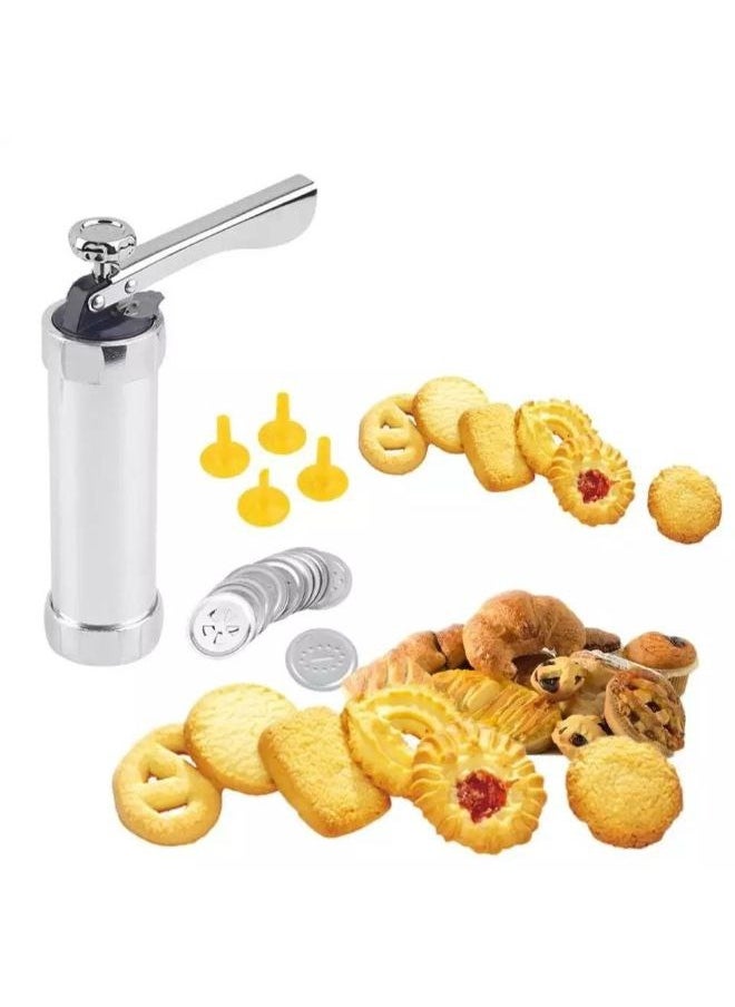 Generic - Get the Jumbo Petit Four Maker for effortless and professional pastry making!  It includes 13 shapes + 8 nozzles + a high-quality press with various forming tips. Designed for easy use with an ergonomic handle for smooth pressing. Plus, it's easy to assemble and clean, making it the perfect choice for homemade dessert lovers. - Image 1