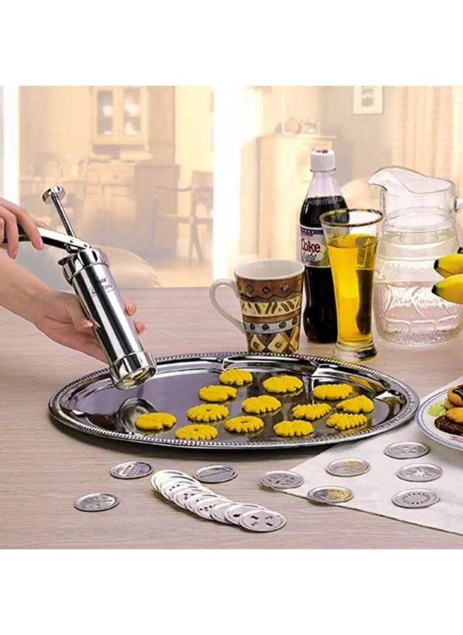 Generic - Get the Jumbo Petit Four Maker for effortless and professional pastry making!  It includes 13 shapes + 8 nozzles + a high-quality press with various forming tips. Designed for easy use with an ergonomic handle for smooth pressing. Plus, it's easy to assemble and clean, making it the perfect choice for homemade dessert lovers. - Image 1