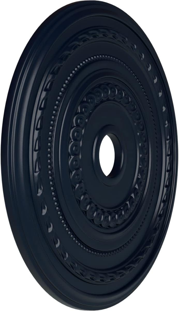 Ekena Millwork 25 3/8"OD x 3 3/8"ID x 1 3/8"P كول ميدالية سقف (تناسب الأغطية حتى 9 1/8")، مطلية يدويًا حلم منتصف الليل - Image 2