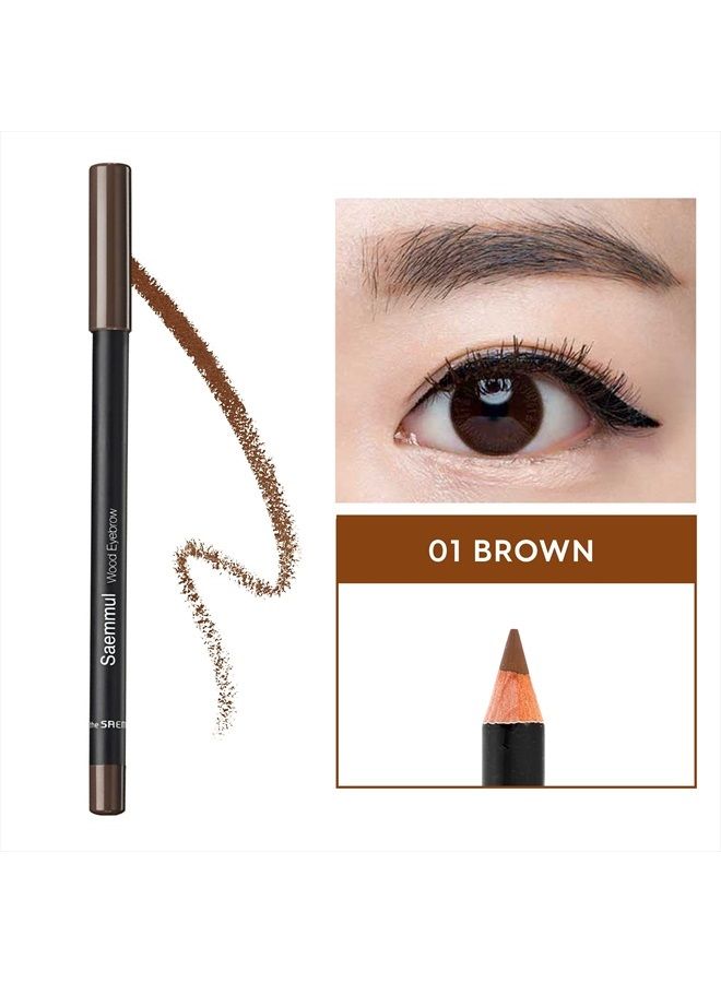 THESAEM [The SAEM] Saemmul Wood Eyebrow Pencil 0.06oz, 01 Brown - Image 2