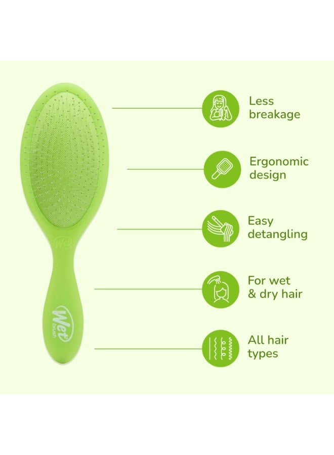 Wet Brush Original Detangler Hair Brush – IntelliFlex Bristles for All Hair Types – Wet & Dry Use - Lime Green - Image 4