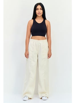 adidas Originals Women Sportswear Fit Running Satin Track Pants, Beige  - Image 4