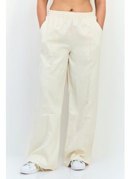 adidas Originals Women Sportswear Fit Running Satin Track Pants, Beige  - Image 1