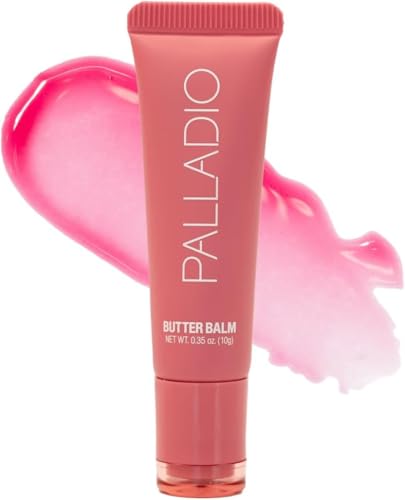 Palladio Butter Balm Hydrating Lip Balm with Sheer Tint Aloe Peptides Shea Butter and Vegan Formulation for Instant Moisture Shine and Soothing Lip Care Strawberry Shortcake - Image 1
