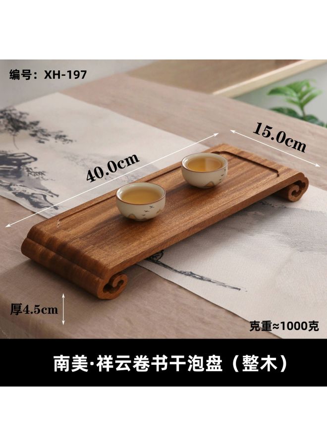 Walnut Wood Rectangular Tea Tray, Cloud-shaped Dry Tea Tray, Tea Table, Tea Set, Wooden Light Luxury Vintage Style
