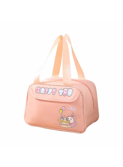 Mobcos Happy Too Design Large Capacity Insulated Lunch Bag Waterproof and Stainproof Meal Tote with Advanced Temperature Retention for Office and School Long Lasting Polyester for Fresh Food and Soup Pink