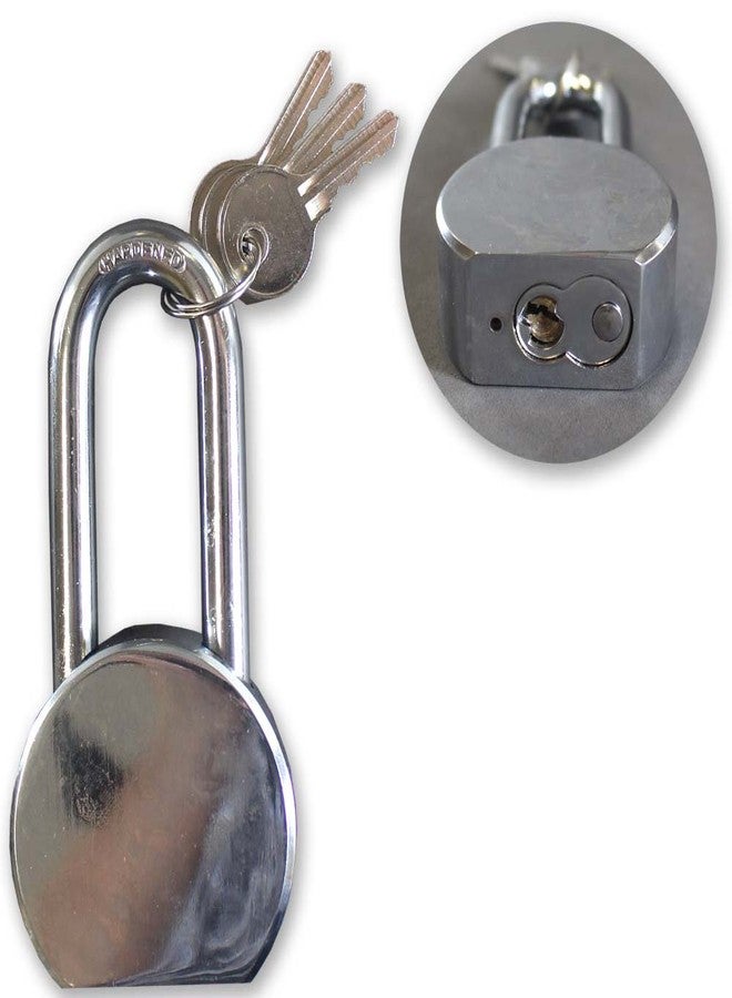 SAFEGUARD Heavy-Duty Gate Padlock | 3" (7.6 cm) Long-Shank | Superior Chrome Plating & Hardened Steel Shackle | Comes with 3 Keys | Ideal for Robust Gate Security & Securing Valuables - Image 1
