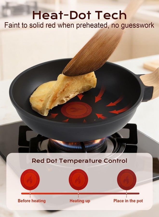 Yonida Non Stick Frying Pan, 8-inch Omelette Pan with Heat Dot Temperature Indicator, Healthy Non Toxic Egg Skillet with Heat-Resistant Handle, PFOA-Free, Dishwasher Safe, Compatible with All Cooktops - Image 2
