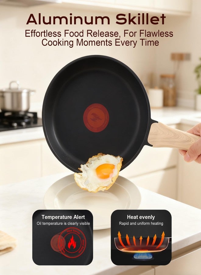 Yonida Non Stick Frying Pan, 8-inch Omelette Pan with Heat Dot Temperature Indicator, Healthy Non Toxic Egg Skillet with Heat-Resistant Handle, PFOA-Free, Dishwasher Safe, Compatible with All Cooktops - Image 4