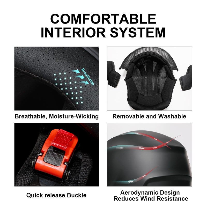 TRIANGLE Motorcycle Helmets Full Face Motorcycle Helmet for Men & Women with Tinted and Clear Visor Meet Dot Approved - Image 5