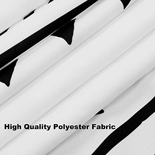Uphome Extra Long Fabric Shower Curtain for Bathroom, Black and White Boho Shower Curtain Set Chic Triangle Geometric Tassel Cloth Bath Curtains, Waterproof Machine Washable for Modern Bathtub 72 x 78 - Image 2