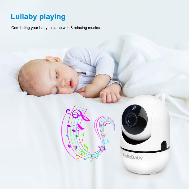 HelloBaby Video Baby Monitor with 2 Cameras and Audio. Baby Monitor with Remote Pan/Tilt/Zoom, VOX Mode, Night Vision, 2-Way Talk, 8 Lullabies - Image 5