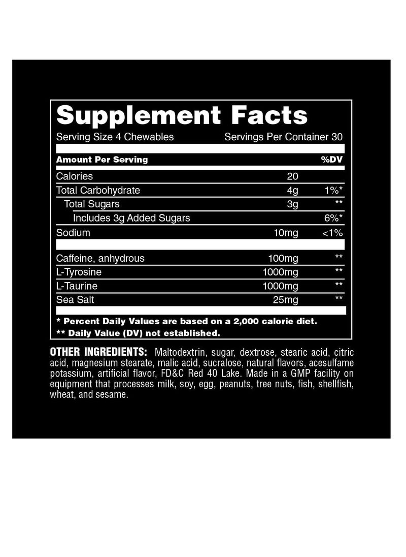 UNIVERSAL NUTRITION - Animal Energy Performance Chews -Boosts Mind & Body Energy  Mango  120 chewable Tablets - Image 1