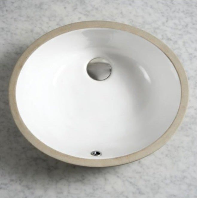 OCEANIC OCE-ZT-204B Under Counter Basin Glossy White Oval Ceramic Compact Wash Basin - Image 1