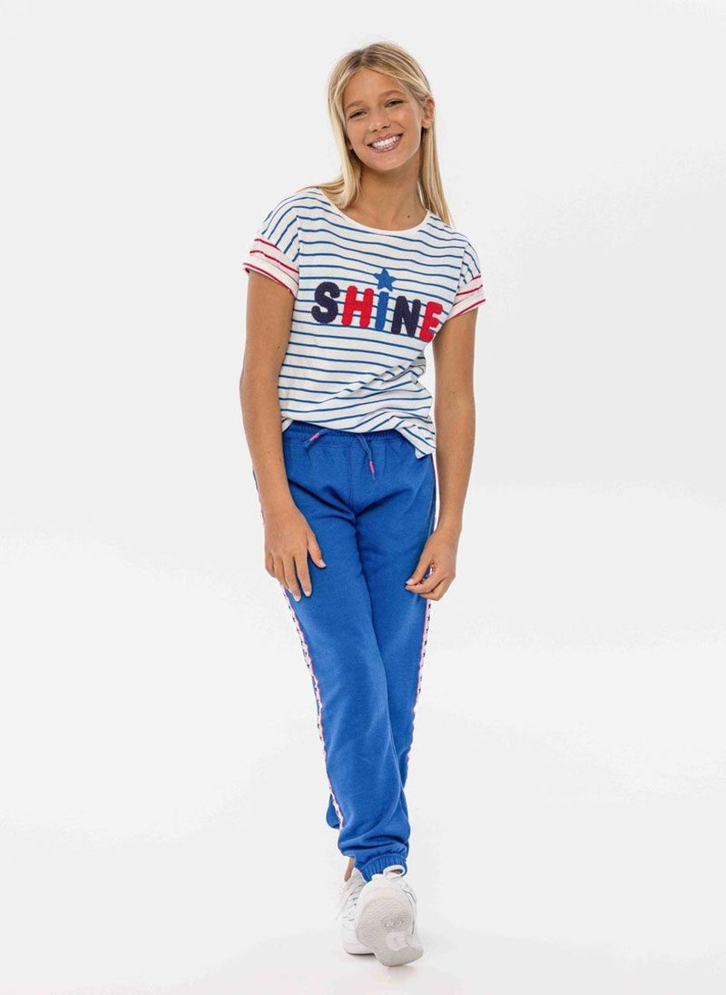 مينوتي بنطال رياضي للبنات برباط وجوانب مطبوعة مميزة - Image 1