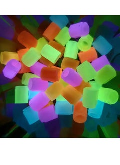 PAMEER 4pcs Fluorescent Car Tire Valve Stem Caps, Waterproof Glow-in-the-Dark PVC, Universal Fit, Assorted Colors, for Night Visibility and Protection. Blue  - Image 5