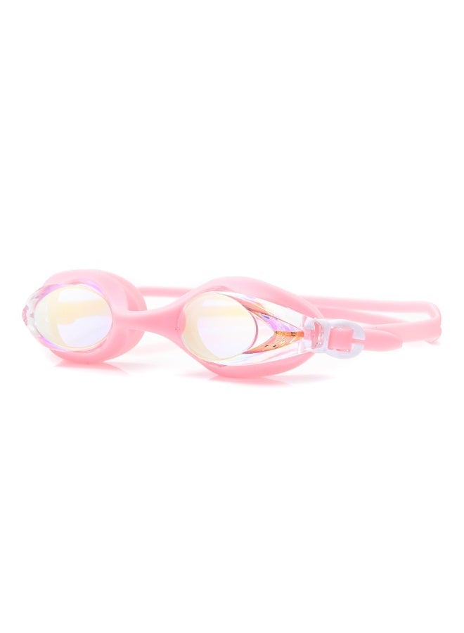 Dolphin 5016 Anti-Fog & UV Swimming Goggles for Adults Mirrored Lenses Silicone Straps With Box & Earplugs, Light Pink - Image 2