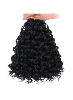 Leeven Leeven Gogo Curl Crochet Hair 10 Inch 8 Packs Black Ocean Wave Crochet Hair Pre Looped Deep Twist Goddess Box Braids Short Curly Water Wave Synthetic Braiding Hair for Women Girl Kids  - Image 2