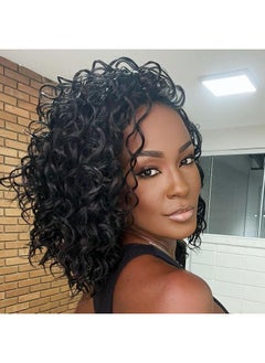 Leeven Leeven Gogo Curl Crochet Hair 10 Inch 8 Packs Black Ocean Wave Crochet Hair Pre Looped Deep Twist Goddess Box Braids Short Curly Water Wave Synthetic Braiding Hair for Women Girl Kids  - Image 1