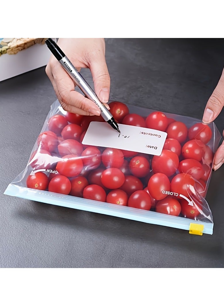 أكياس تخزين طعام قابلة لإعادة الاستخدام بسحاب، 45 قطعة، مع ختم للحفاظ على النضارة - موفرة للمساحة، جاهزة لوضع الملصقات عليها، للفواكه والخضراوات والحبوب واللحوم - آمنة على الطعام - Image 5