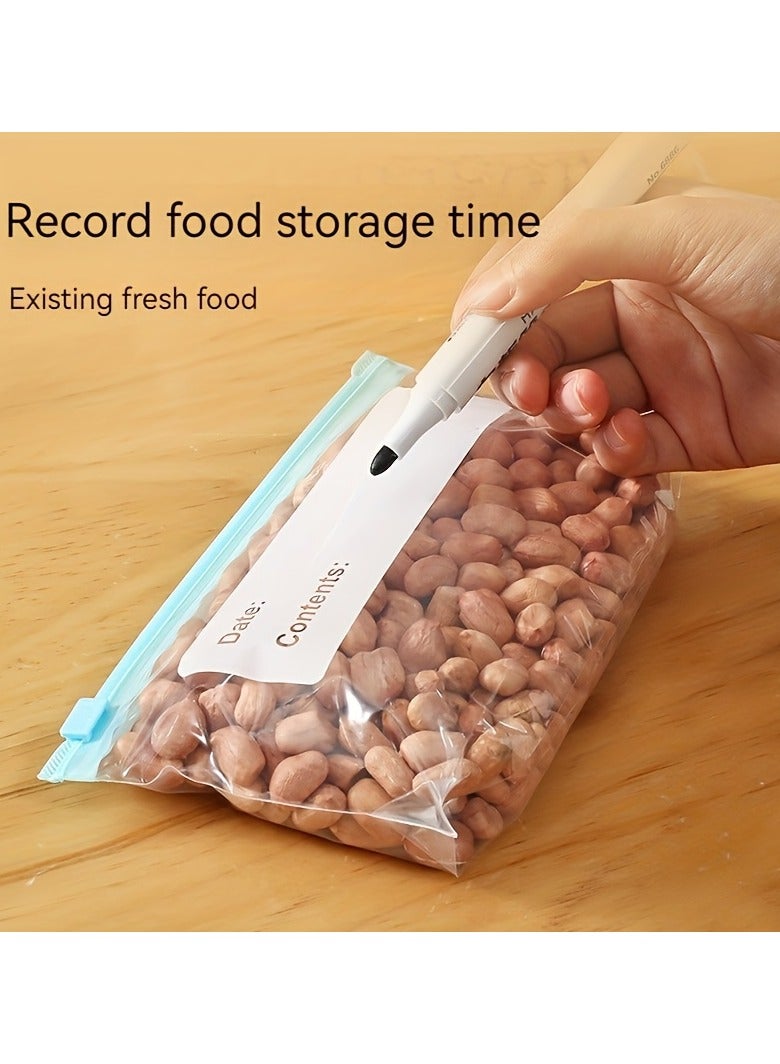 أكياس تخزين طعام قابلة لإعادة الاستخدام بسحاب، 45 قطعة، مع ختم للحفاظ على النضارة - موفرة للمساحة، جاهزة لوضع الملصقات عليها، للفواكه والخضراوات والحبوب واللحوم - آمنة على الطعام - Image 4