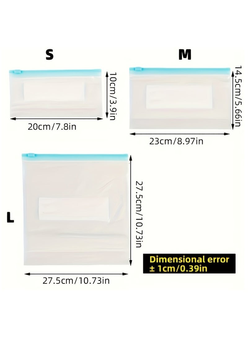 أكياس تخزين طعام قابلة لإعادة الاستخدام بسحاب، 45 قطعة، مع ختم للحفاظ على النضارة - موفرة للمساحة، جاهزة لوضع الملصقات عليها، للفواكه والخضراوات والحبوب واللحوم - آمنة على الطعام - Image 2