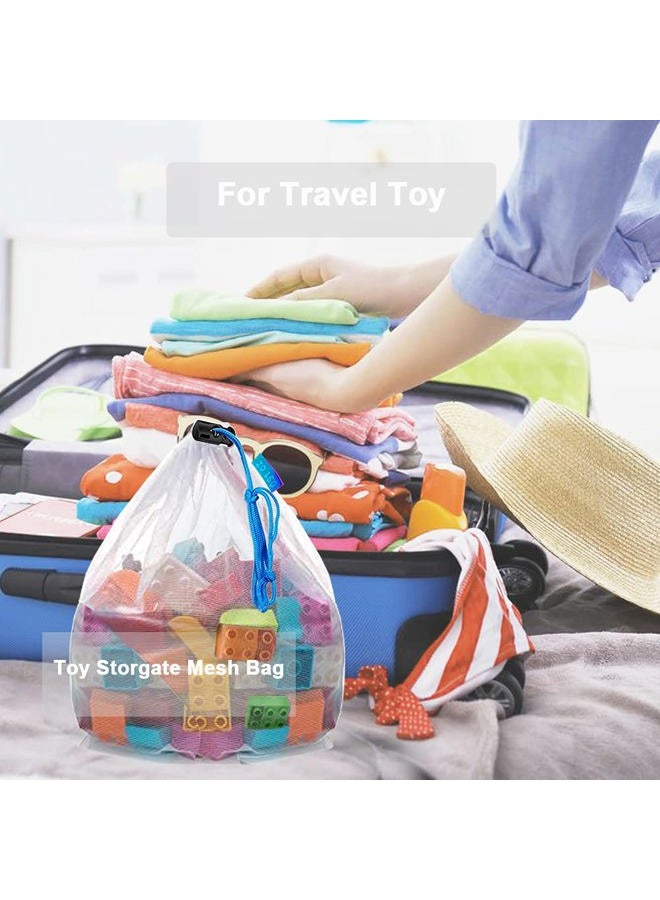 RUSON 16 Pcs Mesh Small Toy Bags for Storage, 3 Sizes Reusable Mesh Drawstring Produce Bags Puzzle Bag for Kids Storage Playroom Organization, Fruits, Vegetable - Image 5