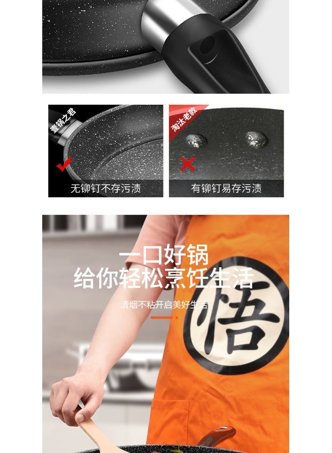 NeeMee Non-stick stone frying pan, home-use flat-bottom pan, compatible with all stoves, pancake pan, potsticker pan, flat pan - Image 3