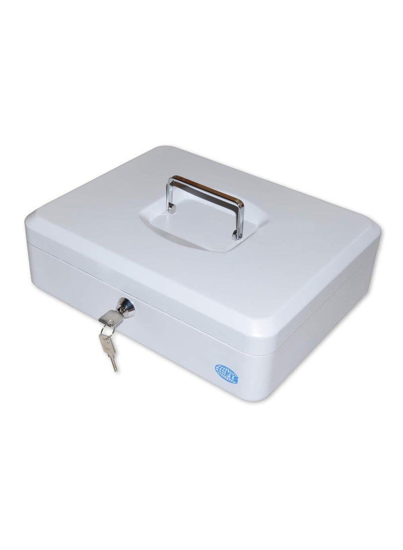 FIS صندوق نقدي FIS مع مفتاح 12 بوصة، تشطيب مطفي باللون الأبيض - FSCPTS0019WT - Image 1