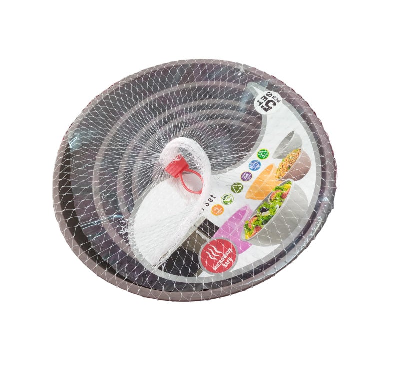 Tekzie 5 Pcs Plastic Mixing Bowls Set, Bowls for Space Saving for Kitchen (Any One Color Will Be Sent You as Per Availability) - Image 1