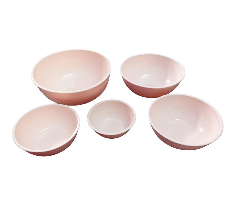 Tekzie 5 Pcs Plastic Mixing Bowls Set, Bowls for Space Saving for Kitchen (Any One Color Will Be Sent You as Per Availability) - Image 2