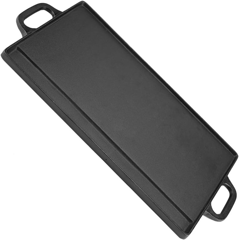 NonStick Cast Iron Griddle Pan with Ridged and Flat Sides for Cooking Eggs Bacon Pancakes and More Ideal for Outdoor BBQ Campfire - Image 5