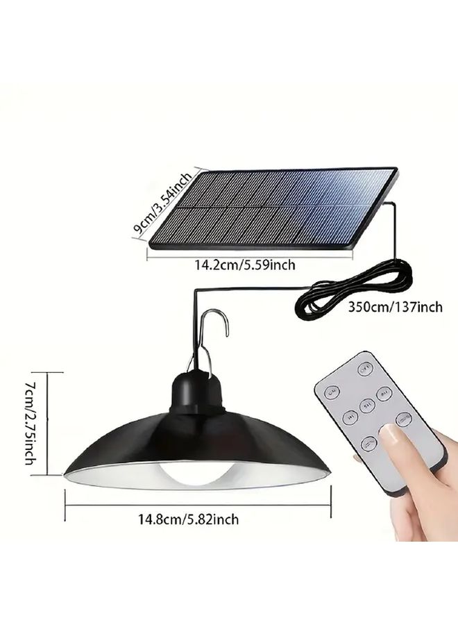 2 Head Solar Pendant Light Outdoor Indoor RV Camping Decor Remote Control - Image 2