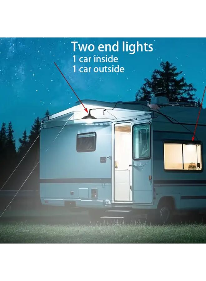 2 Head Solar Pendant Light Outdoor Indoor RV Camping Decor Remote Control - Image 4