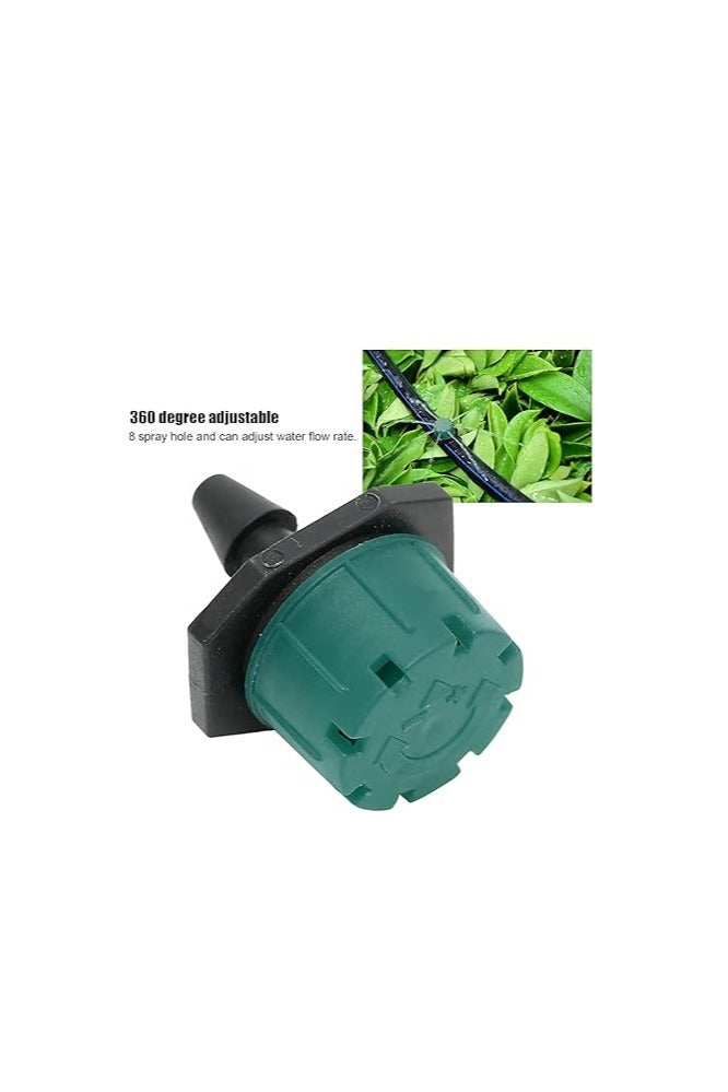 MERIDIAN HYDROPONICS Green Drip Irrigation Dripper on Barbed, Adjustable Flow, Anti-Clogging Purifier, 50 Pack - Image 2