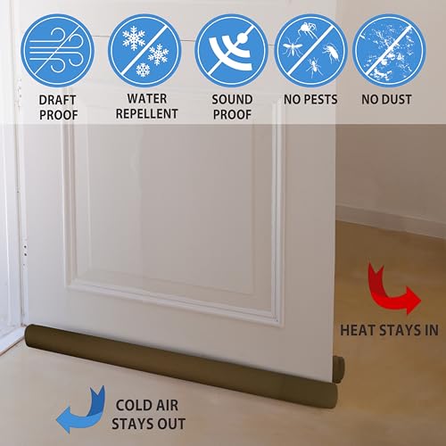 Twin Draft Guard Hug N Fit, Original Dual Draft Stopper Instantly Blocks Air from Entering, Water Repellent, Fits 28”-36” Length with 1.5” Energy Saver Tube - Image 4
