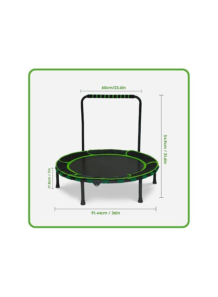 ترامبولين اللياقة البدنية فوروبي للأطفال، ترامبولين صغير قابل للطي من 3 إلى 6 سنوات بمقبض إسفنجي قابل للتعديل، للتمرين، داخلي وخارجي، للاستخدام المنزلي، أقصى حمولة 150 كجم - Image 2