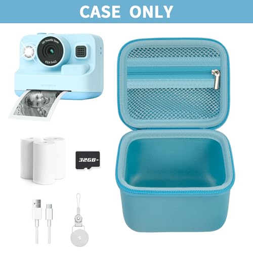 ANKHOH Case for Dylanto/for DUDUDRAGON/for Cimizi/for Yehtta/for ETIKEZ Kids Camera Instant Print, 1080P Kid Cameras Storage Organizer Gifts Bag for Printing Paper and Toy Accessories,Blue-Only Box - Image 2