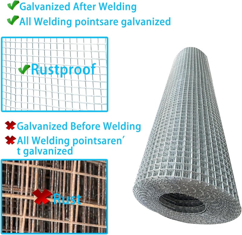 LOVEERCT Store GARDEN & HOME Hardware Cloth 1/4 Inch 16in X 20ft,23 Gauge Hot Dip Galvanized After Welded Cage Mesh Roll Square Chicken Wire Netting Rabbit Fence Snake Fencing Rodent Animals Weasel Raccoons - Image 3