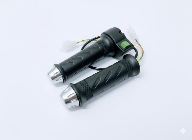 AAKICHI Electric Scooter Handlebar Throttle Grip Set, Black Ergonomic Design with Power Switch, Wired Control System for Okinawa Praise Scooter - Image 4