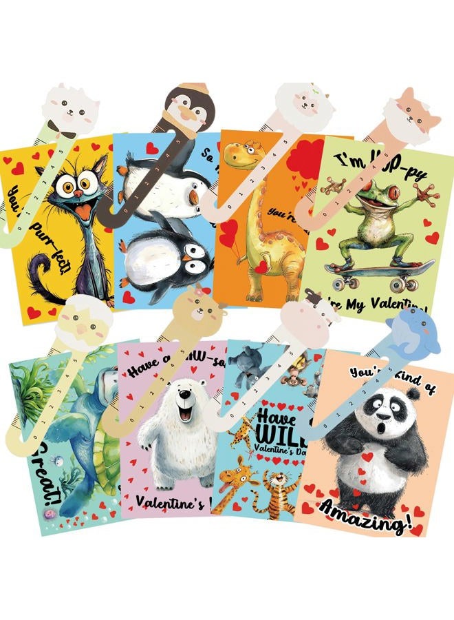 Bemoor 40 Pack Valentines Cards for Kids Classroom, Valentines for Kids Classroom, Class Valentines Day Gifts for Kids - 40 Cards with 50 Bookmarks Set - Image 1