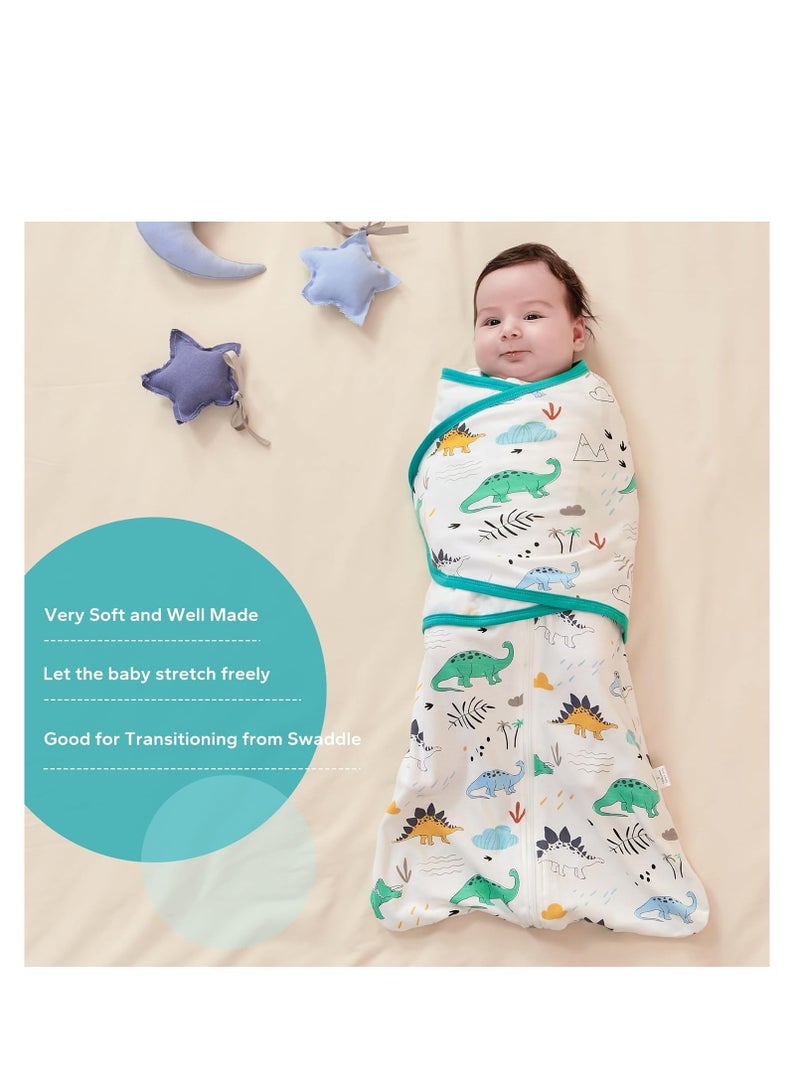 Baby Swaddle Wearable Blanket 3-Way Adjustable Transtion Sleep Sack 100% Cotton Swaddle Wrap with Beanie Cap Infant Cotton Swaddle for Newborn Infant Boy Girl 0-6 Months - Image 2