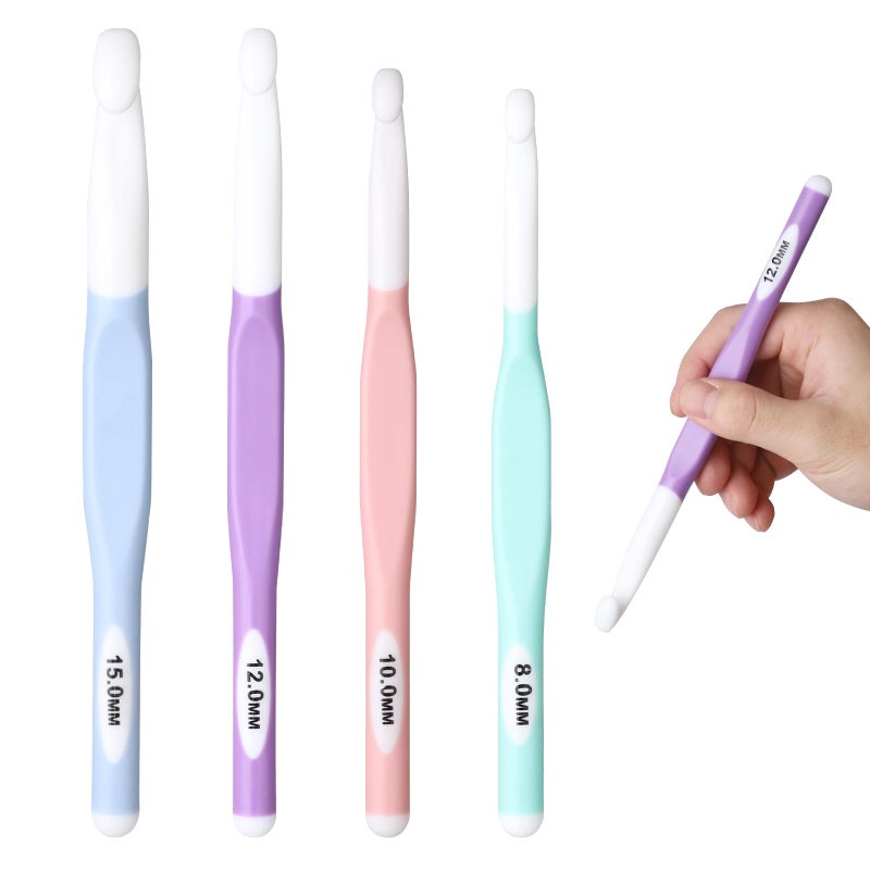 Froggod 4 Sizes Large Crochet Hooks Set for Chunky Yarn Ergonomic - Image 3