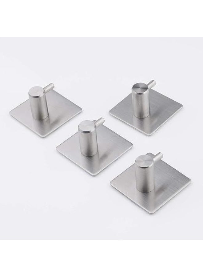 Generic valueable 1 4-piece adhesive hook, 3-meter self-adhesive stainless steel wall hook, adhesive hooks for towels, clothes, keys, bathroom and kitchen (8, A01) - Image 4