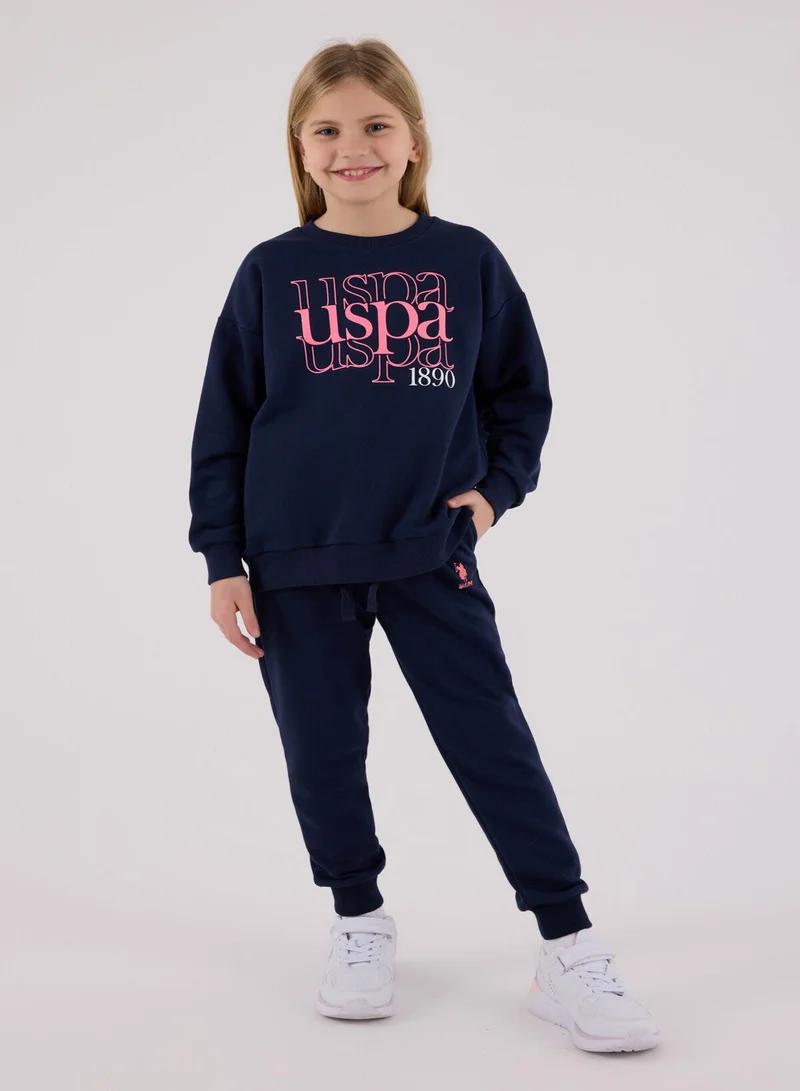 U.S. Polo Assn. U.S. Polo Assn. Girls Navy Jumpsuit Set