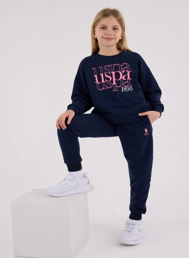 U.S. Polo Assn. U.S. Polo Assn. Girls Navy Jumpsuit Set