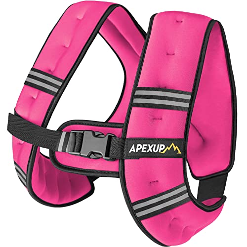 APEXUP 5lbs Weighted Vest Men Women, Weight Vest for Women Workout Equipment for Strength Training Running (Pink) - Image 1