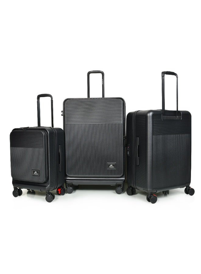 مورانو مجموعة حقائب سفر 3 قطع ( 20"، 24"، 28 بوصة)، حقيبة سفر صلبة من البولي كربونات مع قفل إدارة أمن النقل (أسود) - Image 1