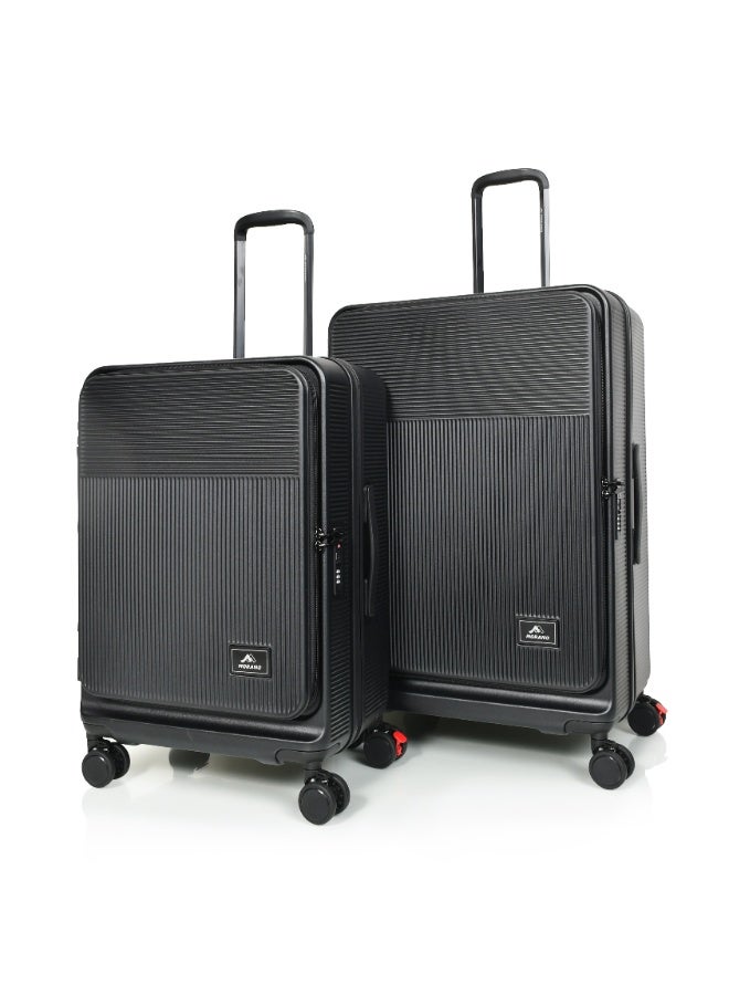 مورانو مجموعة حقائب سفر 3 قطع ( 20"، 24"، 28 بوصة)، حقيبة سفر صلبة من البولي كربونات مع قفل إدارة أمن النقل (أسود) - Image 3