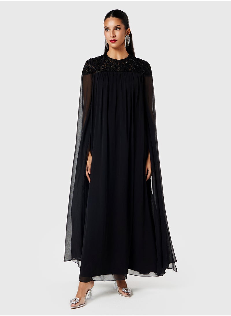 Threadz by Ajooni - Chiffon Cape Dress - Image 1